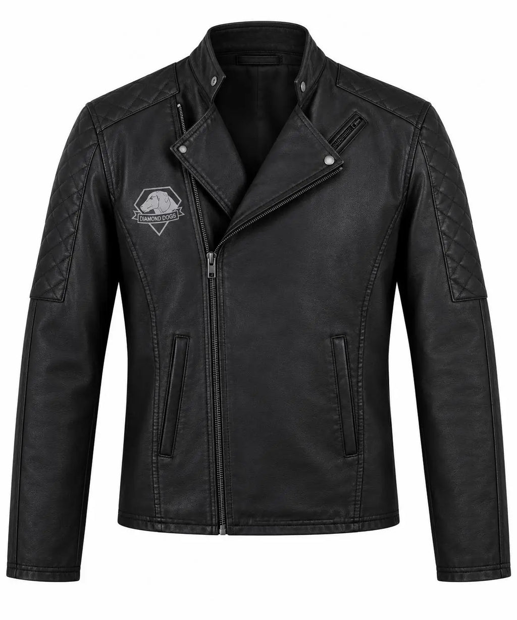 Handmade Cosplay Diamond Dogs Lambskin Leather Jacket | Tactical Biker Style