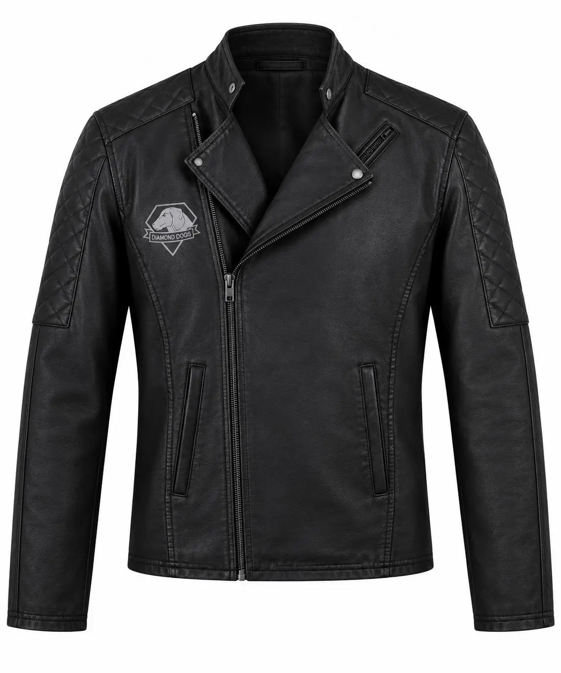 Handmade Cosplay Diamond Dogs Lambskin Leather Jacket | Tactical Biker Style