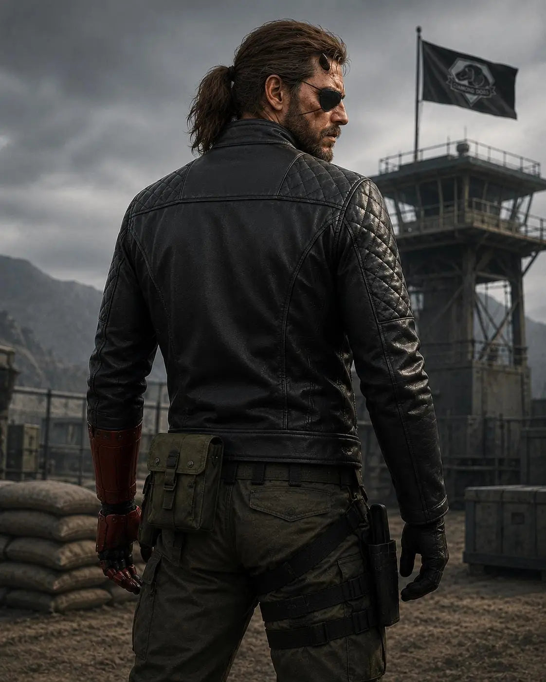 Handmade Cosplay Diamond Dogs Lambskin Leather Jacket | Tactical Biker Style