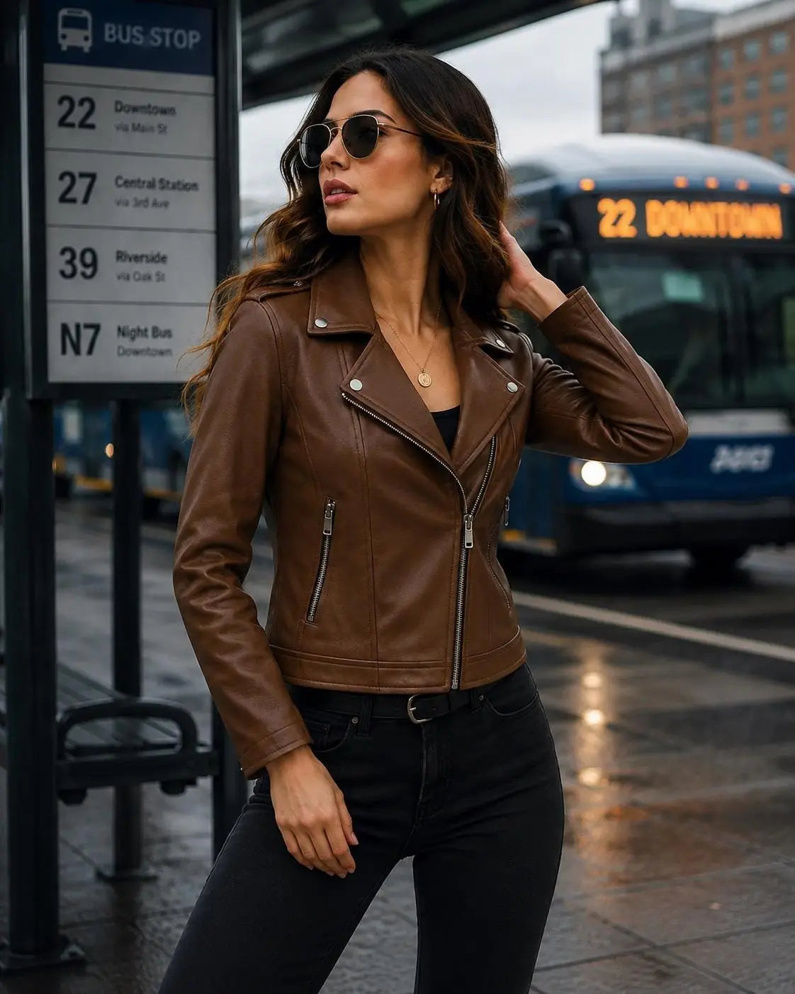 Handmade Women's Genuine Lambskin Leather Jacket – Soft Biker Moto Style