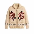 Project Hail Mary Cardigan | Ryland Grace Wool Zip-Up Sweater | Handknit Cowichan Fox Jacket