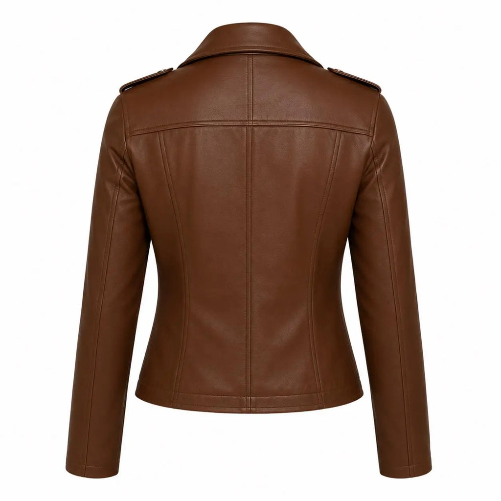 Handmade Women's Genuine Lambskin Leather Jacket – Soft Biker Moto Style