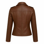 Handmade Women's Genuine Lambskin Leather Jacket – Soft Biker Moto Style