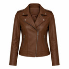 Handmade Women's Genuine Lambskin Leather Jacket – Soft Biker Moto Style
