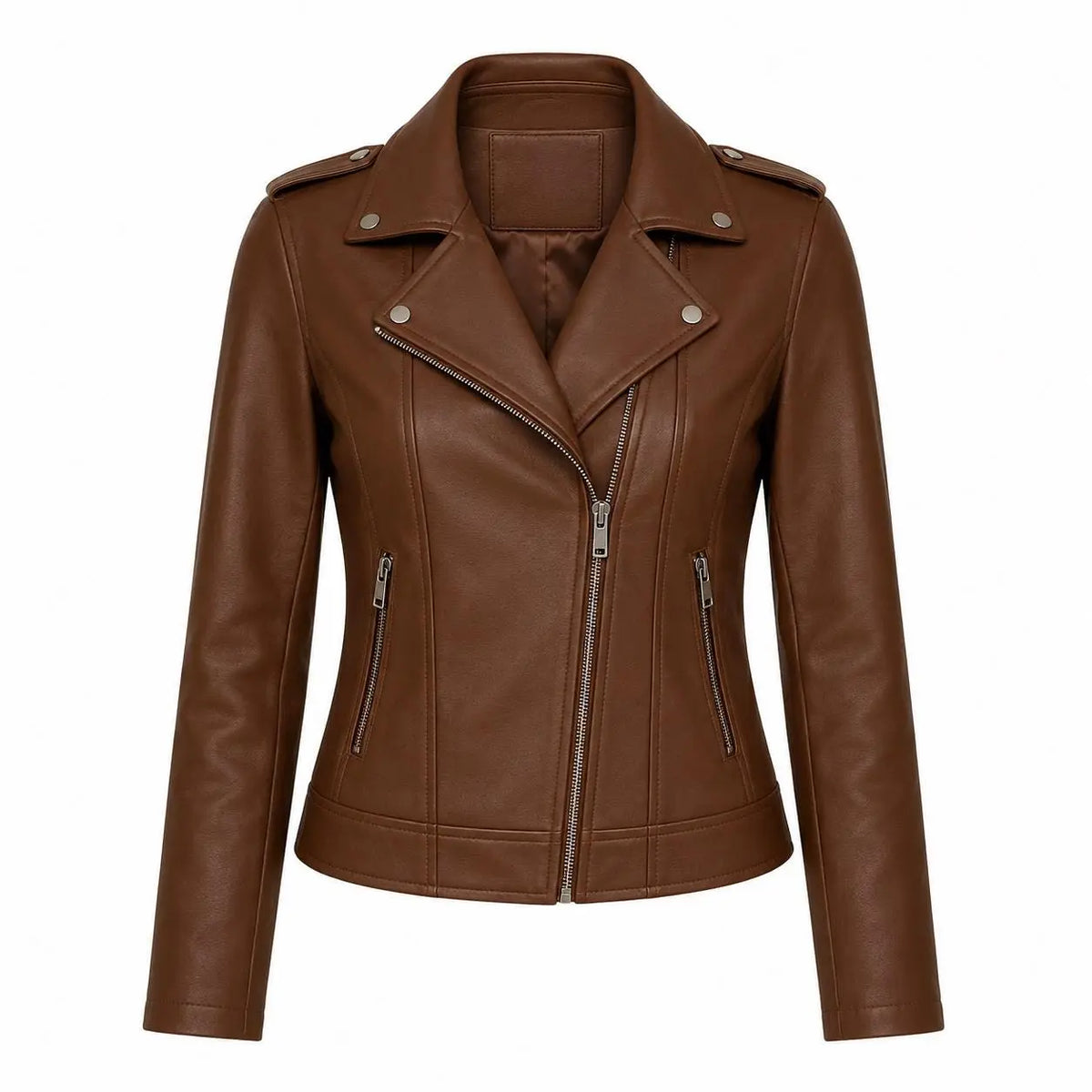 Handmade Women's Genuine Lambskin Leather Jacket – Soft Biker Moto Style