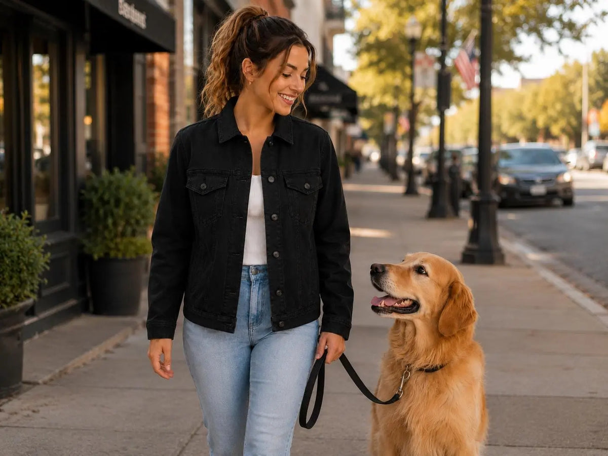 Handmade Personalized Trucker Cotton Jacket Women | Cotton Coat, Gift for Dog Mom