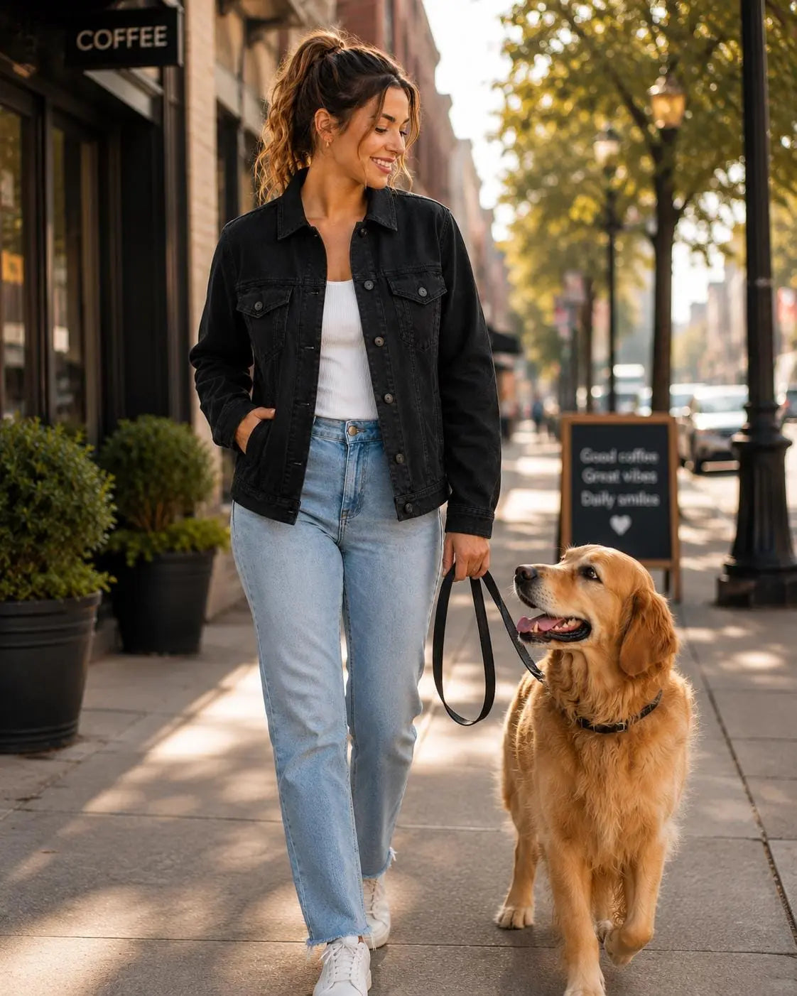 Handmade Personalized Trucker Cotton Jacket Women | Cotton Coat, Gift for Dog Mom