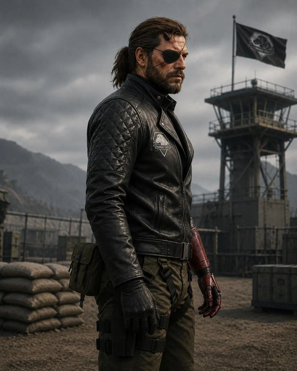 Handmade Cosplay Diamond Dogs Lambskin Leather Jacket | Tactical Biker Style