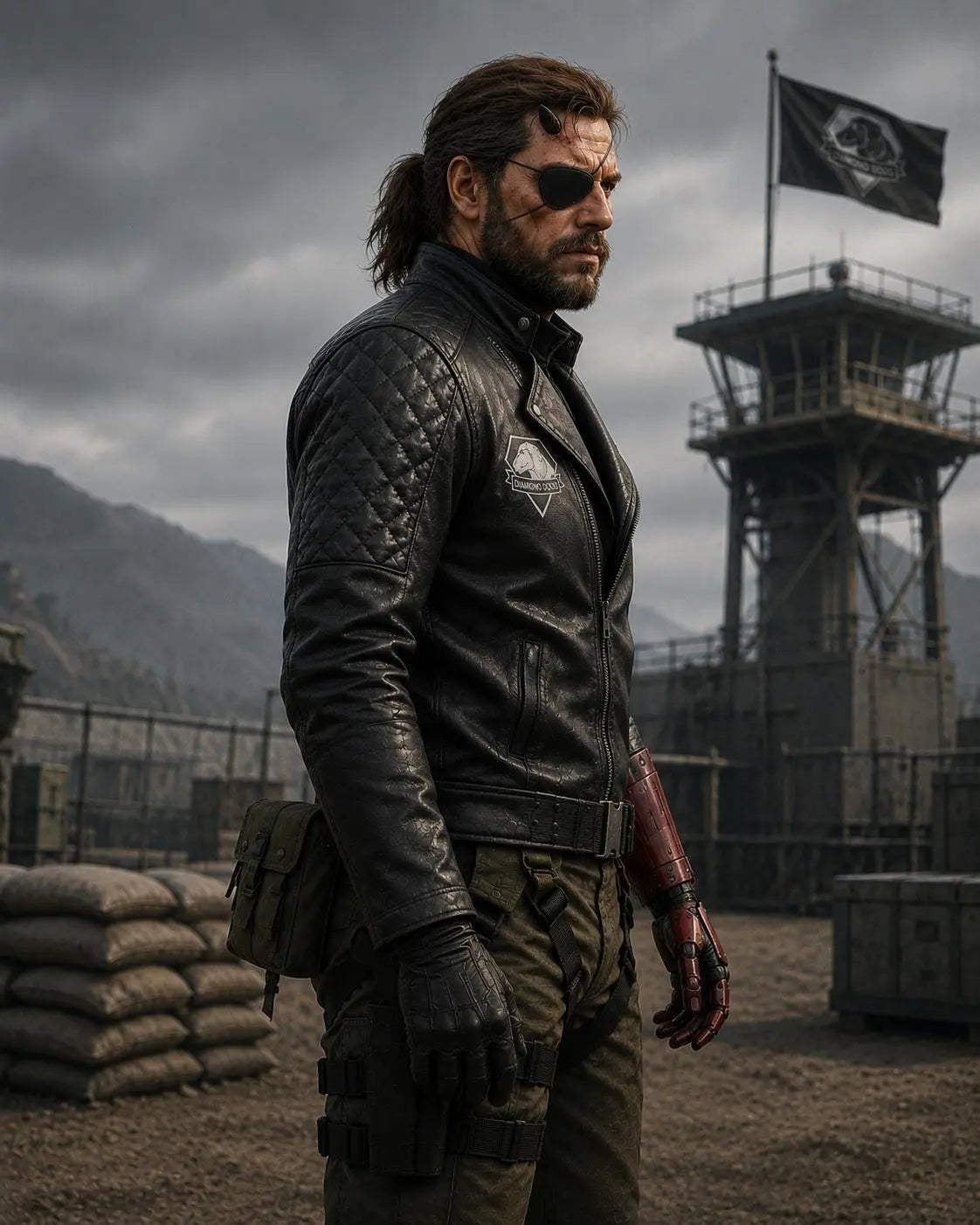 Handmade Cosplay Diamond Dogs Lambskin Leather Jacket | Tactical Biker Style