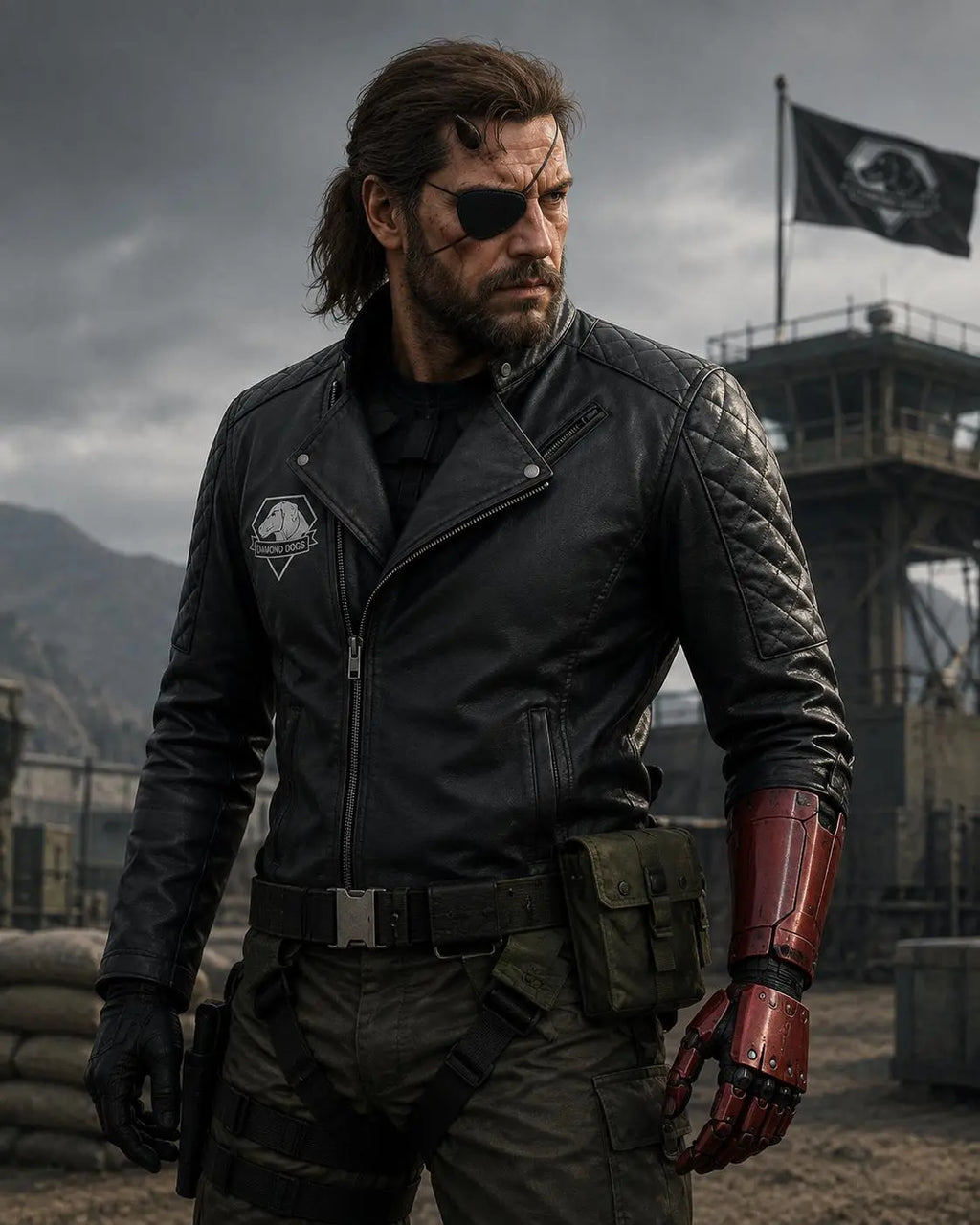 Handmade Cosplay Diamond Dogs Lambskin Leather Jacket | Tactical Biker Style