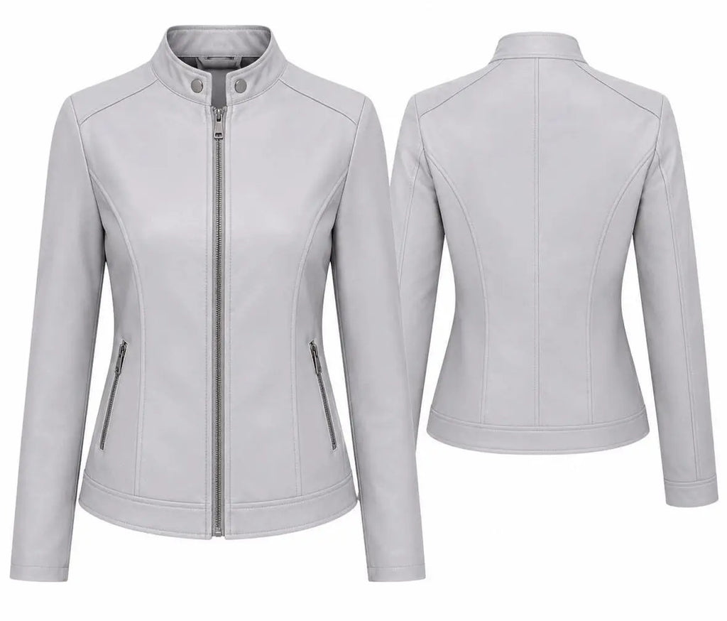 Handmade Women's Genuine Lambskin Leather Jacket | Real Leather Moto Biker Jacket