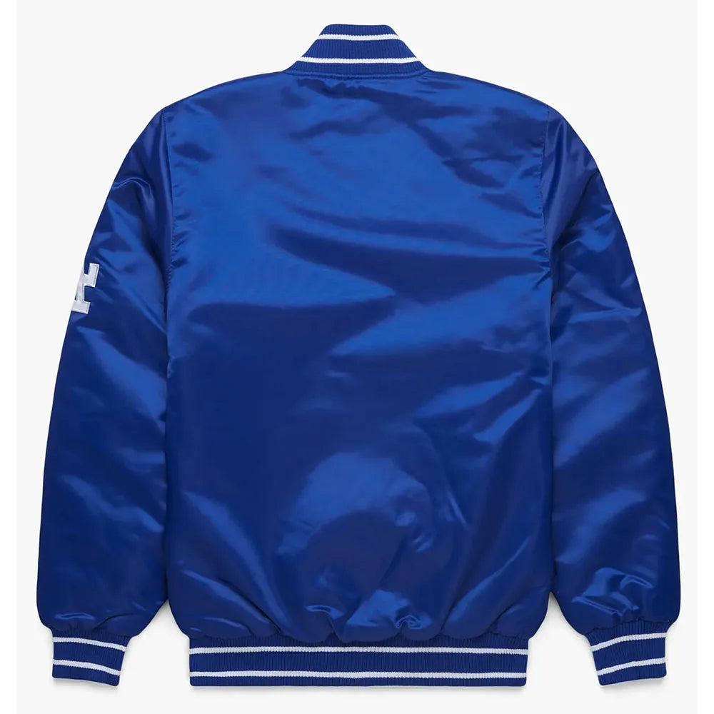 Leveljacket Royal Blue Satin Varsity Jacket — Handcrafted Classic & Multi Patch Edition - Leveljacket
