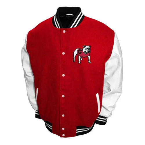 Georgia Mens College Graduate Wool Varsity Letterman Jacket for Men - Duazan
