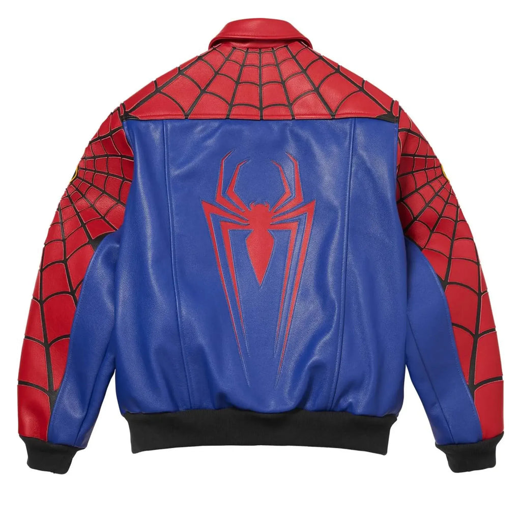 Hand-Stitched Spider Brand New Day Leather Bomber Jacket – LevelJacket Streetwear