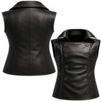 Spider-Man Noir Black Leather Cosplay Vest - Leveljacket