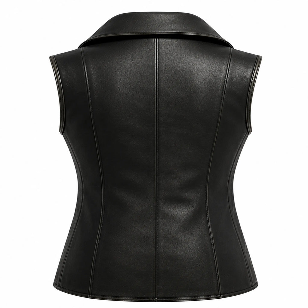 Spider-Man Noir Black Leather Cosplay Vest - Leveljacket
