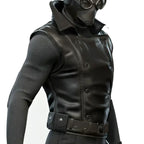 Spider-Man Noir Black Leather Cosplay Vest - Leveljacket
