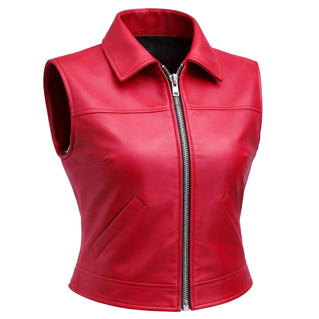 Terry Bogard Leather Vest – King of Fighters Inspired Red Star Vest for Mens & Womens Duazan