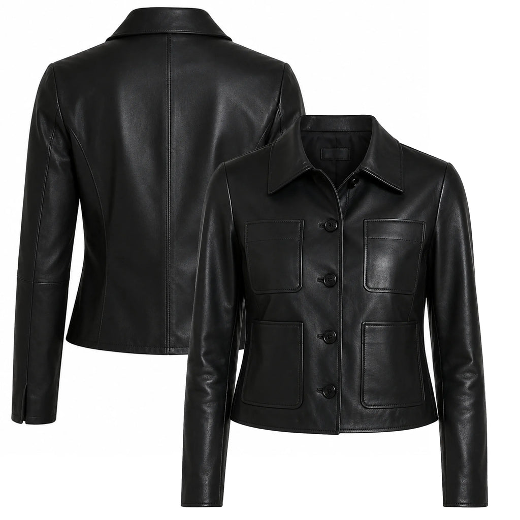 Wednesday Addams Black Leather Jacket — Jenna Ortega Nevermore Academy Gothic Jacket