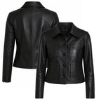 Wednesday Addams Black Leather Jacket — Jenna Ortega Nevermore Academy Gothic Jacket