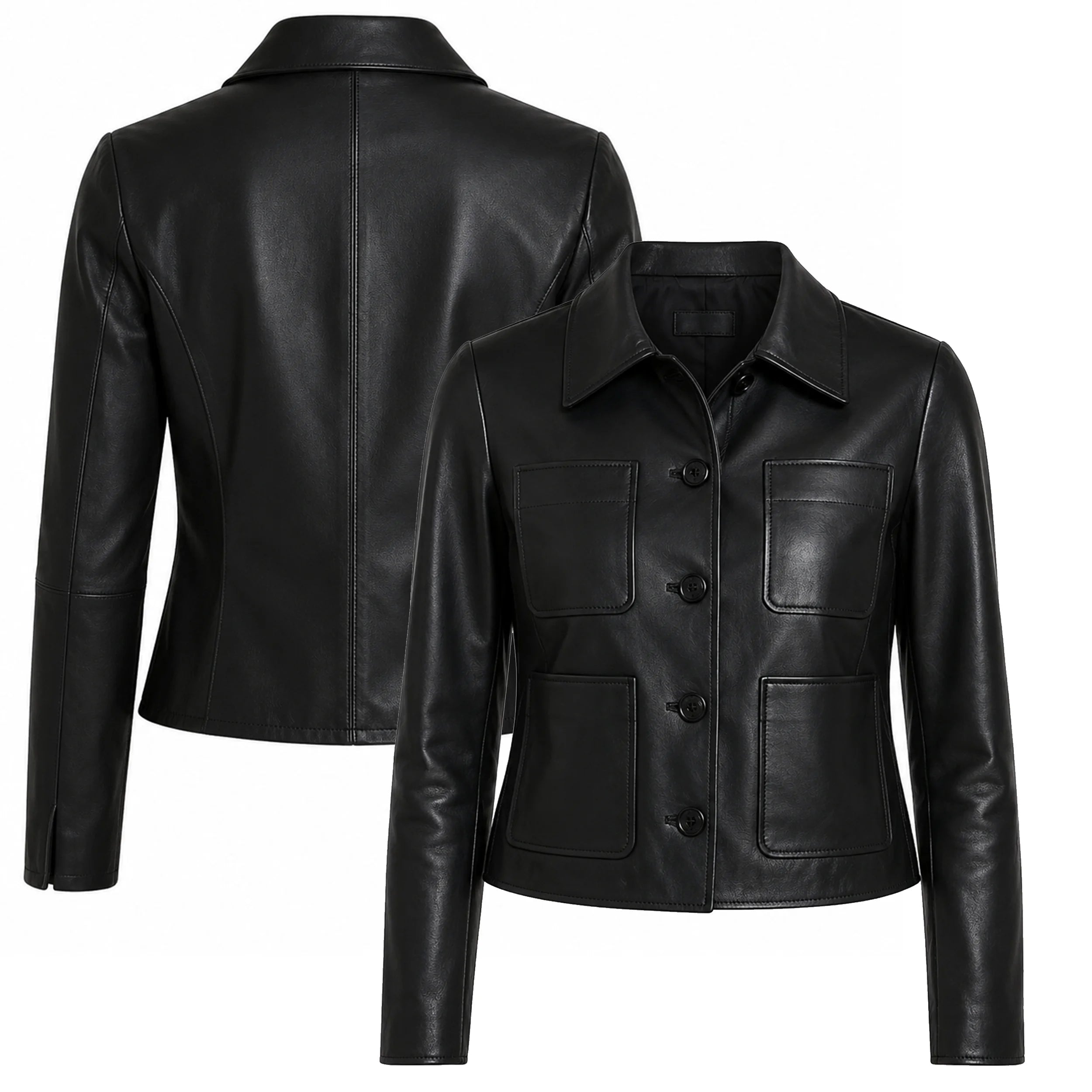 Wednesday Addams Black Leather Jacket — Jenna Ortega Nevermore Academy Gothic Jacket