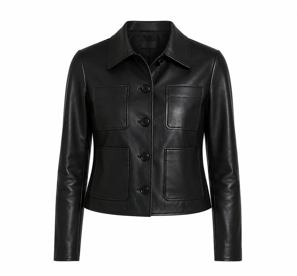 Wednesday Addams Black Leather Jacket — Jenna Ortega Nevermore Academy Gothic Jacket