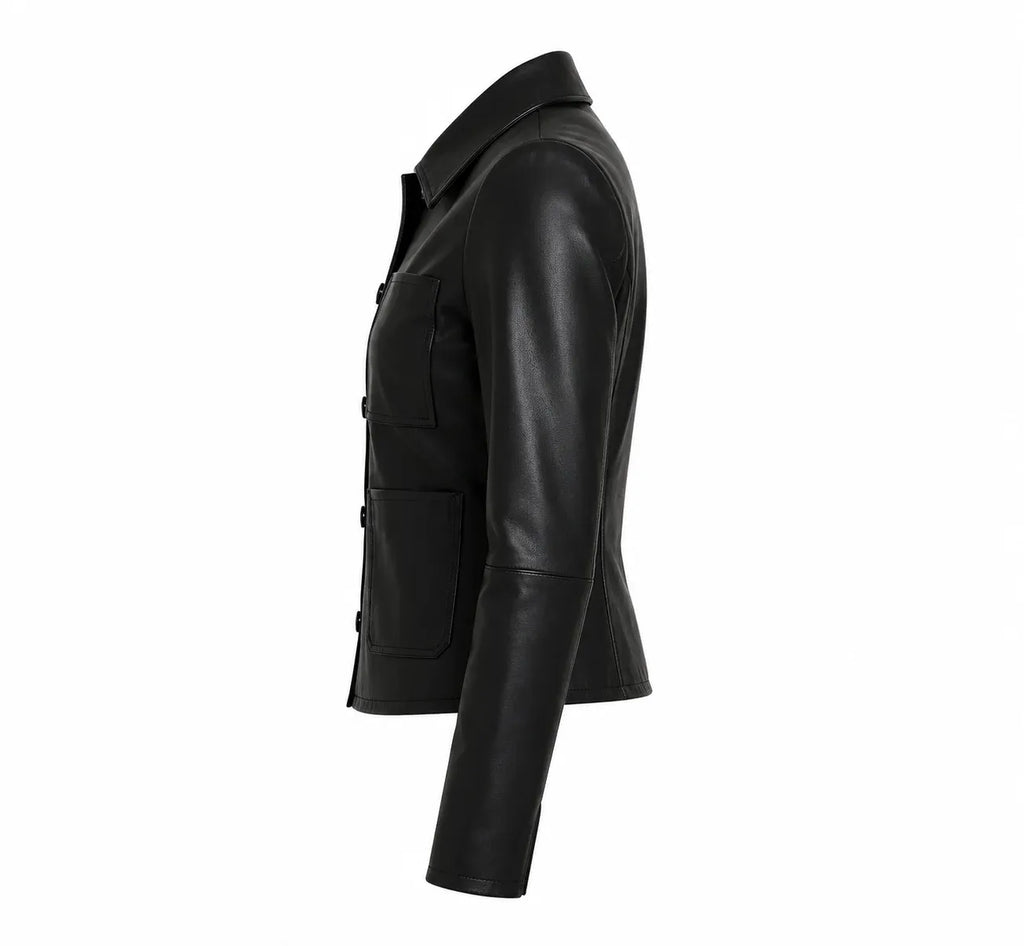 Wednesday Addams Black Leather Jacket — Jenna Ortega Nevermore Academy Gothic Jacket