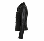 Wednesday Addams Black Leather Jacket — Jenna Ortega Nevermore Academy Gothic Jacket