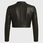 Handmade Women's Cropped Open-Front Bolero leather jacket women