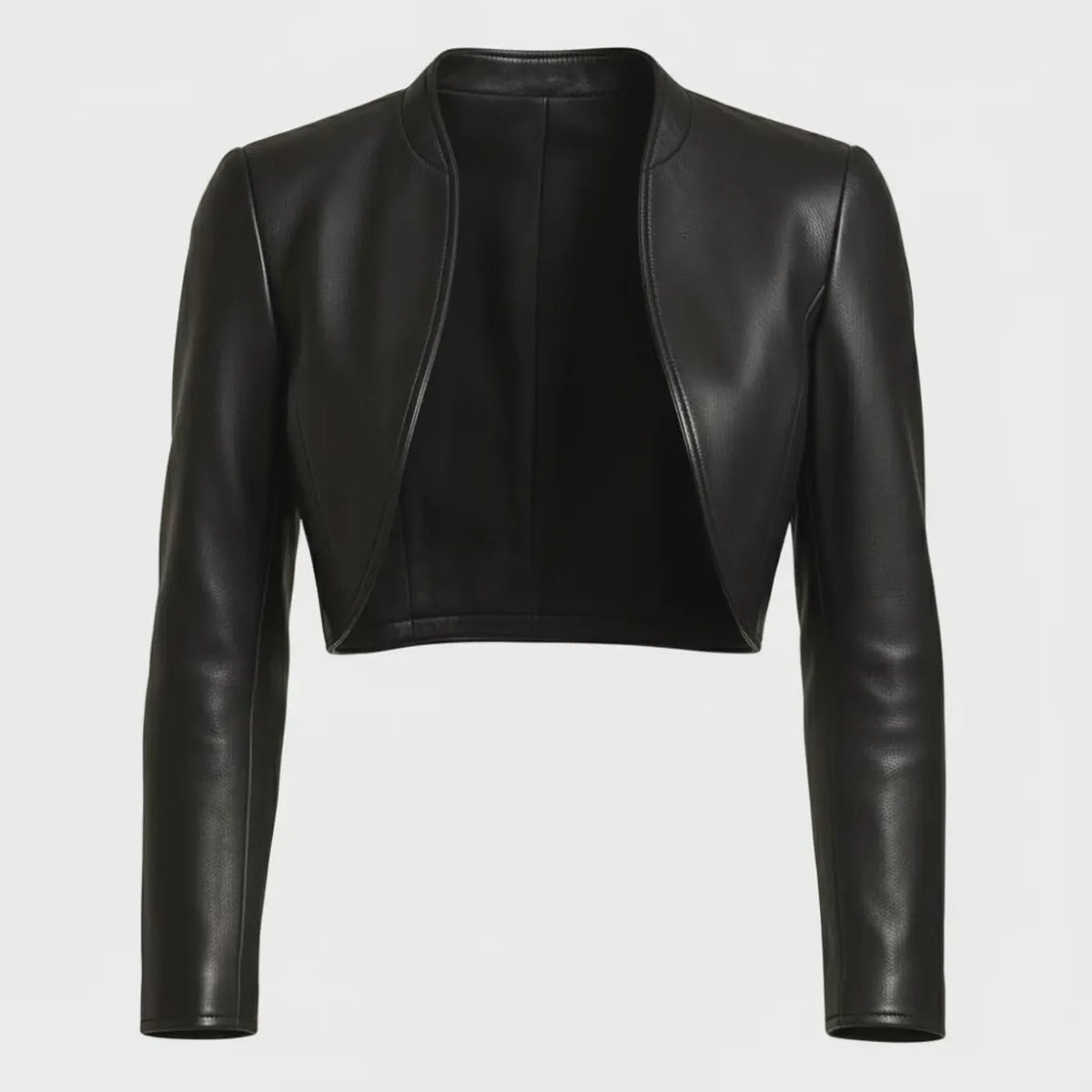 Handmade Women's Cropped Open-Front Bolero leather jacket women