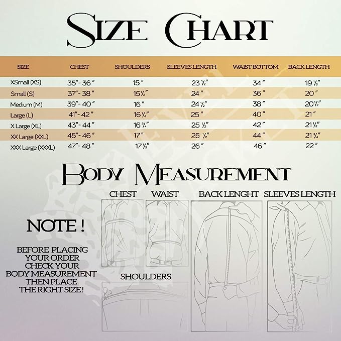 Level jacket size chart