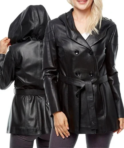 leahter coat for women