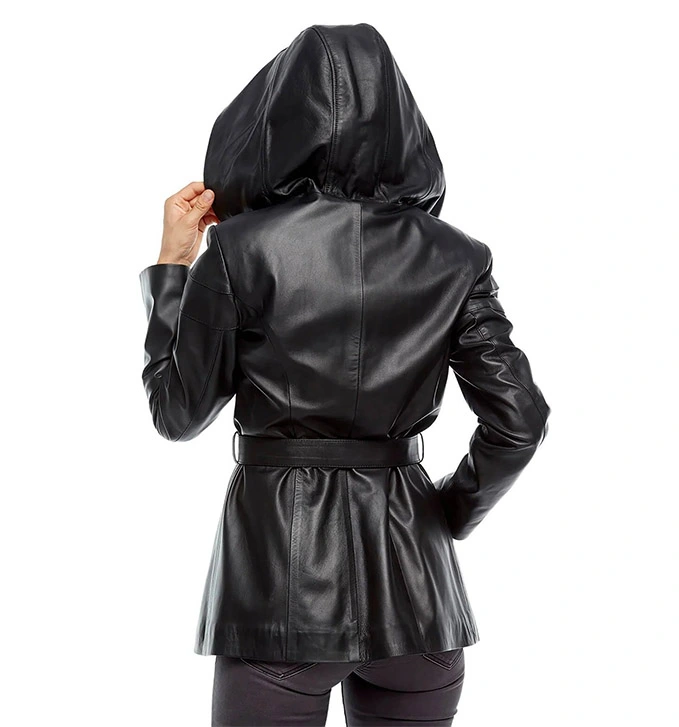 leahter coat for women
