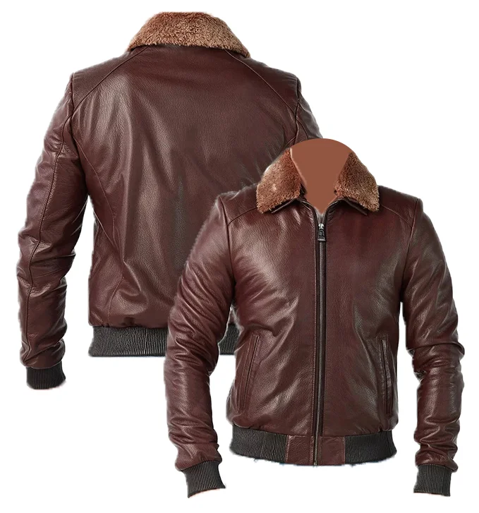 brown Leather jacket for mens